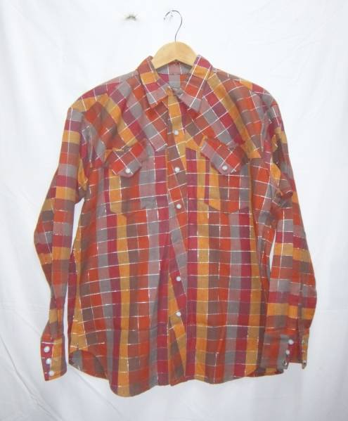 50's 60's VINTAGE!! ビンテージ チェック柄 ウエスタンシャツ 長袖シャツ拍卖