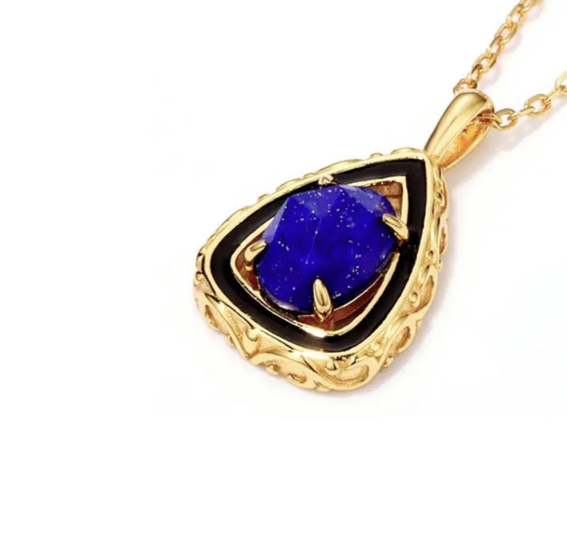 ラピスラズリ ネックレス 12月誕生石 天然石 パワーストーン 雫拍卖