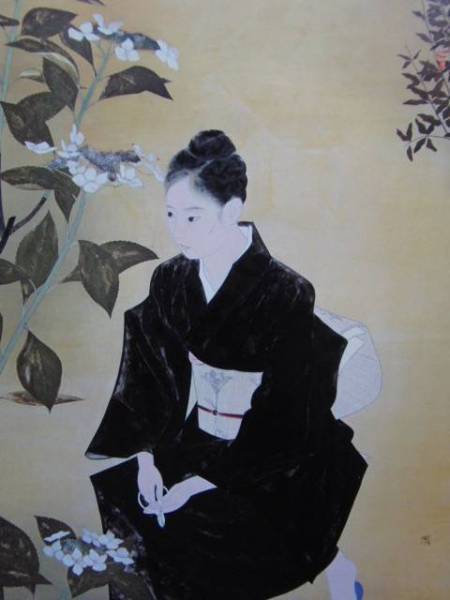 中村貞似、首夏、希少画集画、新品高級額、額装付、状態良好、送料込み、fan拍卖