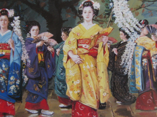 石川善一、舞妓繚乱、希少画集画、新品高級額・額装付、状態良好、送料込、iafa拍卖