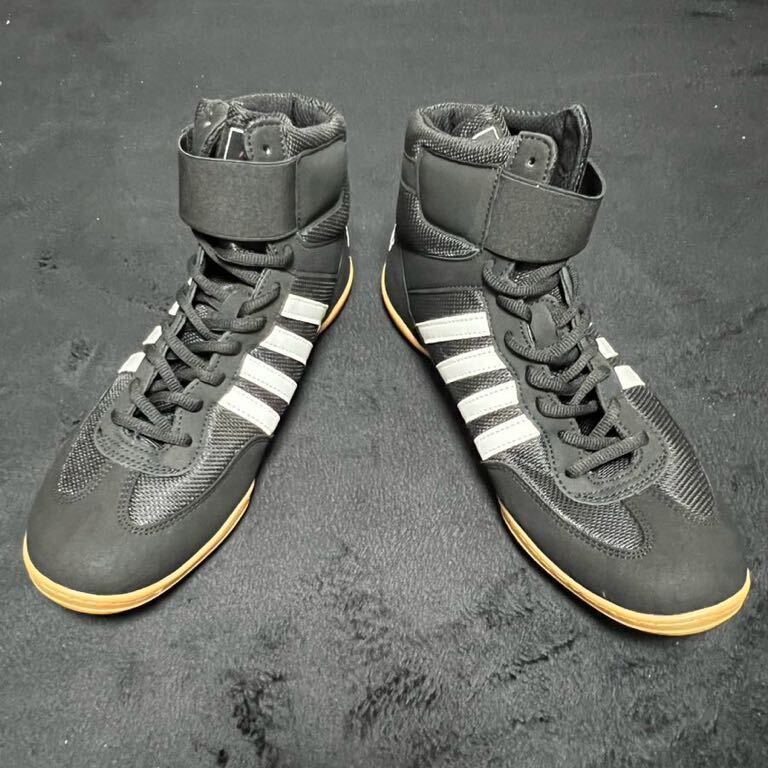 ボクシングシューズ 黒 25.5cm (40) HONG GANG リングシューズ 新品 送料無料拍卖