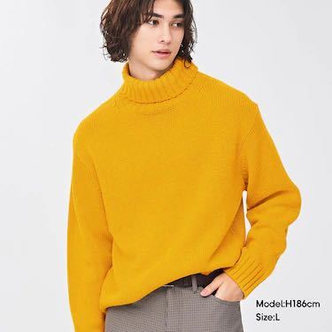 GU ジーユー ローゲージタートルネックセーター(長袖)拍卖