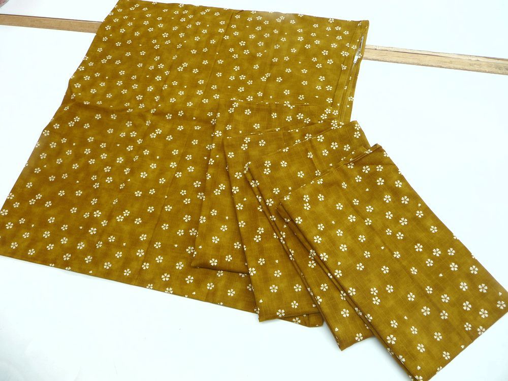 送料無料 激安処分 日本製 高品質 小花 座布団カバー 5枚組 ブラウン 金茶 綿100% 銘仙判 55×59㎝ 新品 手作り ファスナー ムジ拍卖