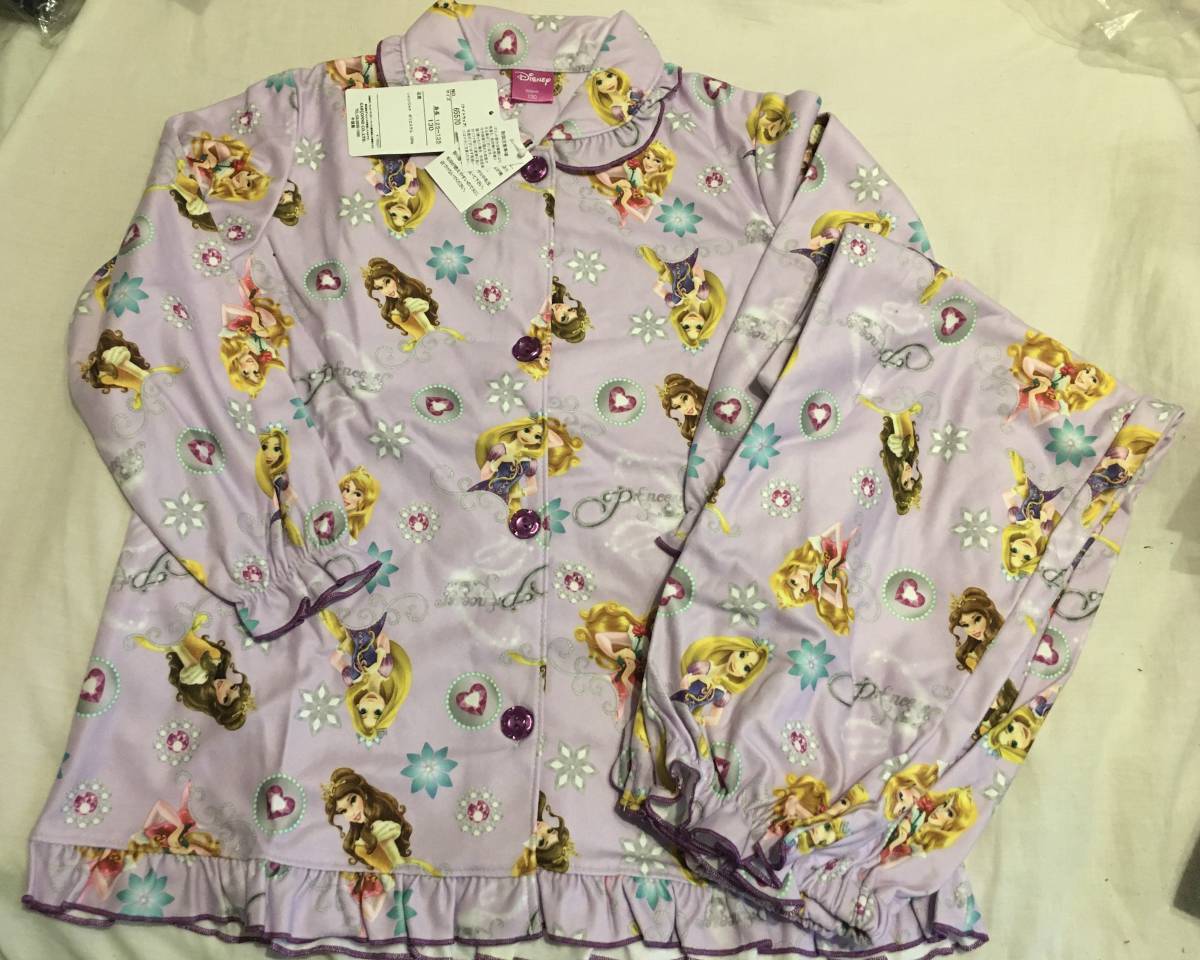 新品 しまむら 女児パジャマ 上下SET 130cm 温か ディズニープリンセス拍卖