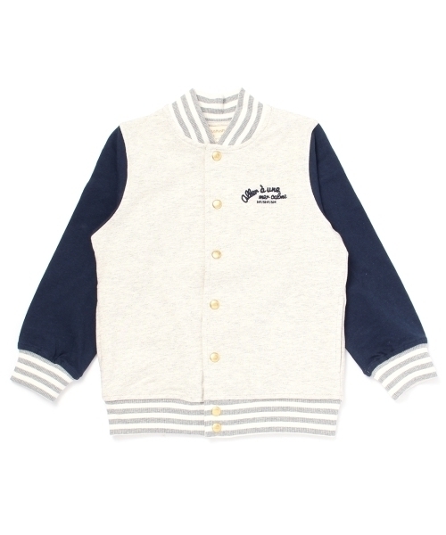 ラスト 新品 HusHusH 天竺スタジャンカーディガン ライトグレー(011) 13(130cm) 定価3229円 拍卖