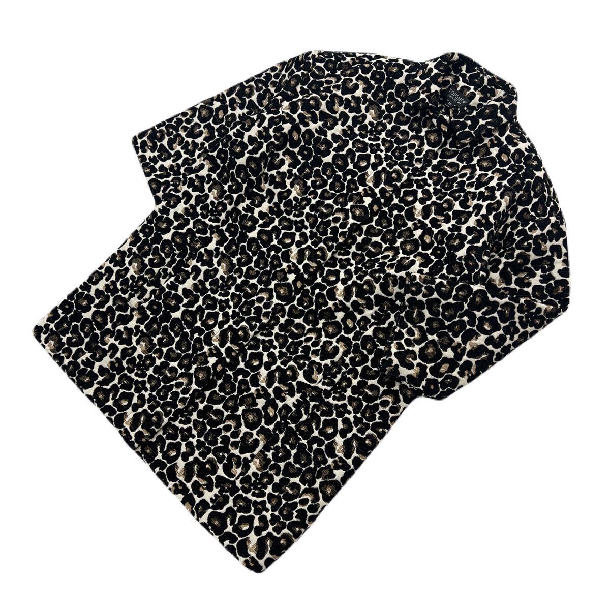 TOPSHOP ☆ トップショップ 総柄 ヒョウ柄 レオパード ジャケット コート レディース 34 秋冬 個性派 モード ストリート 古着 ■S4118拍卖