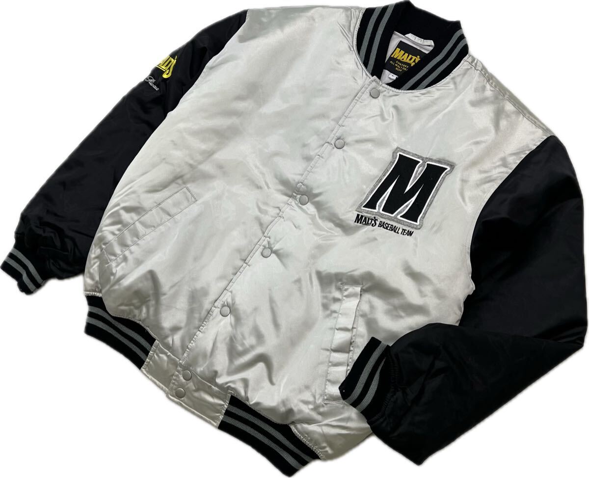 SUNTORY MALTS ☆ サントリー モルツ シルバー ブラック スタジャン ジャケット ブルゾン ジャンパー L 希少 販促 コレクション■I346拍卖