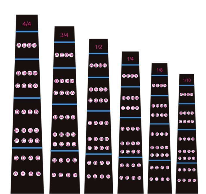 4/4バイオリン指板 練習用シール 初心者用 ポジションシール 5枚セット 拍卖