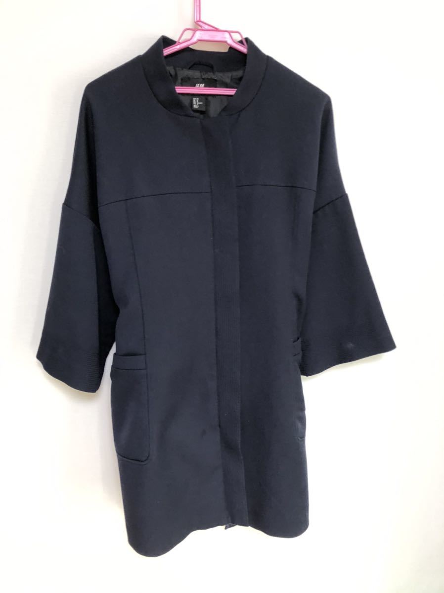 エイチアンドエム 紺のコート サイズ38(Sくらい)拍卖