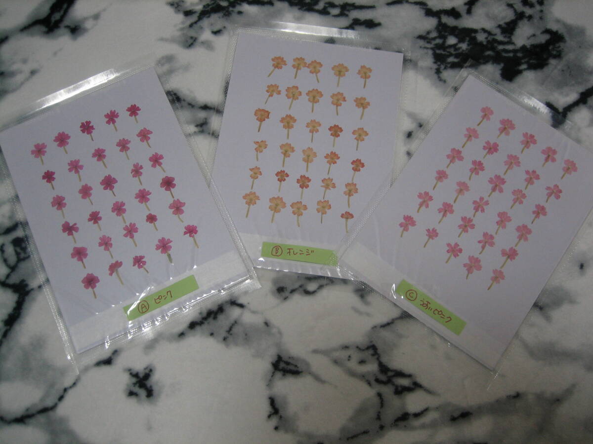 * 押し花 * バーベナ * 3色セット * レッド・オレンジ・ピンク *拍卖