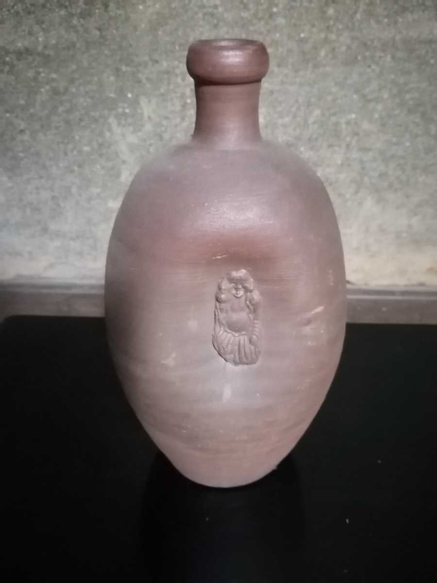 古備前 へそ徳利 江戸後期 人形徳利 恵比寿 大黒 酒器 徳利 六古窯 T78D2拍卖