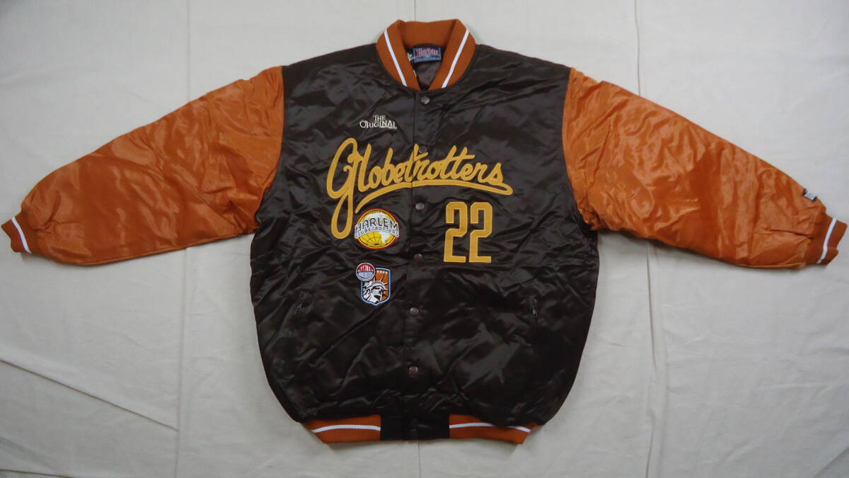FUBU HARLEM GLOBETROTTERS 旧モデル サテン スタジアムジャンパー 濃茶 XL 半額以下 60%off フブ HIPHOP おてがる配送ゆうパック 匿名配送拍卖