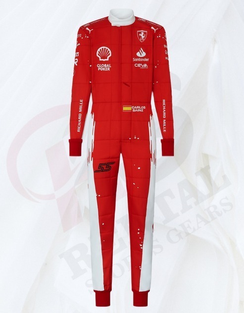 海外 高品質 送料込み カルロス・サインツJr. 2023 フェラーリ F1   レーシングスーツ サイズ各種 レプリカ カスタム対応拍卖