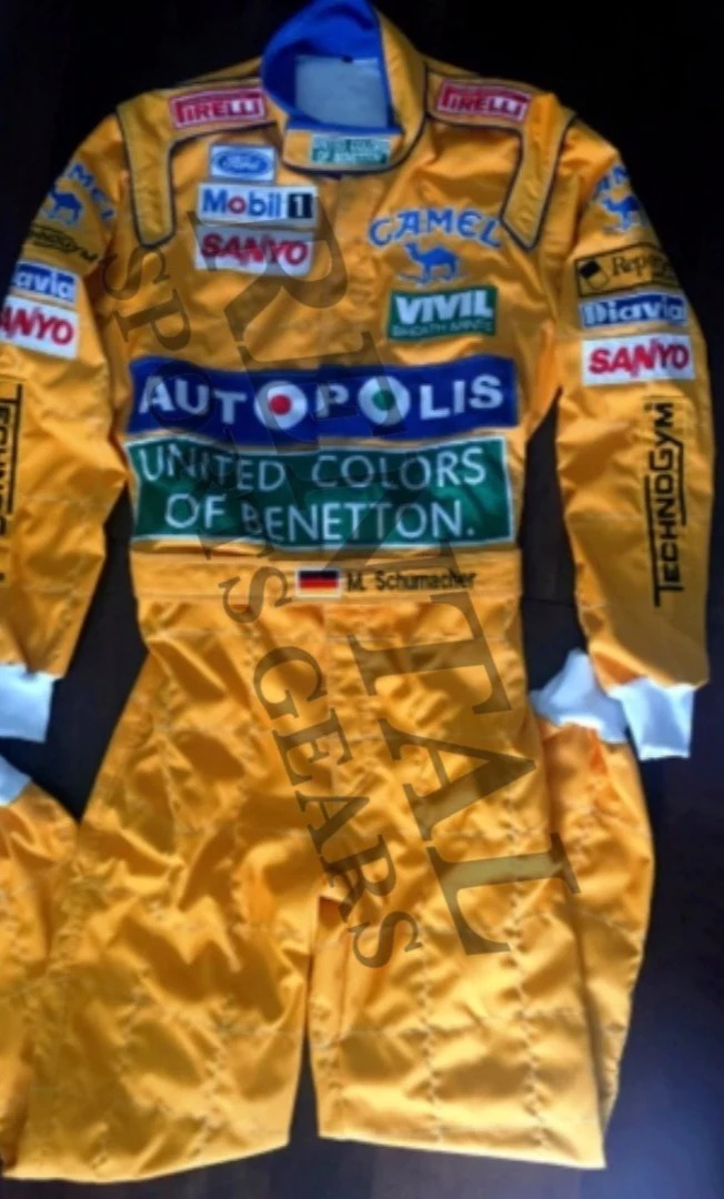 海外 高品質 送料込み ミハエル・シューマッハ Michael Schumacher Camel 1992レーシングスーツ サイズ各種 レプリカ カスタム対応拍卖
