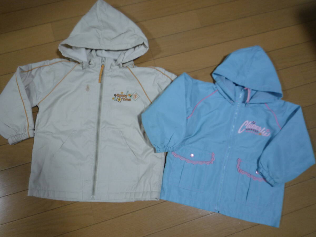 女の子 100 110 裏起毛 薄手 ジャンパー まとめて 2枚 セット★送料無料拍卖