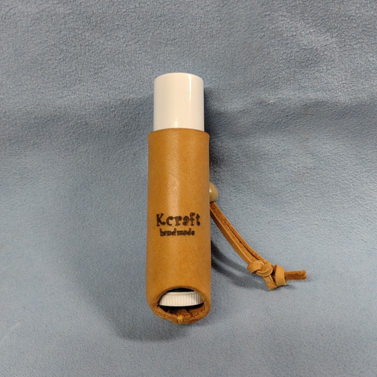 リップケース ハンドメイド 牛革キャメル ロートメンソレータムサイズで製作 拍卖