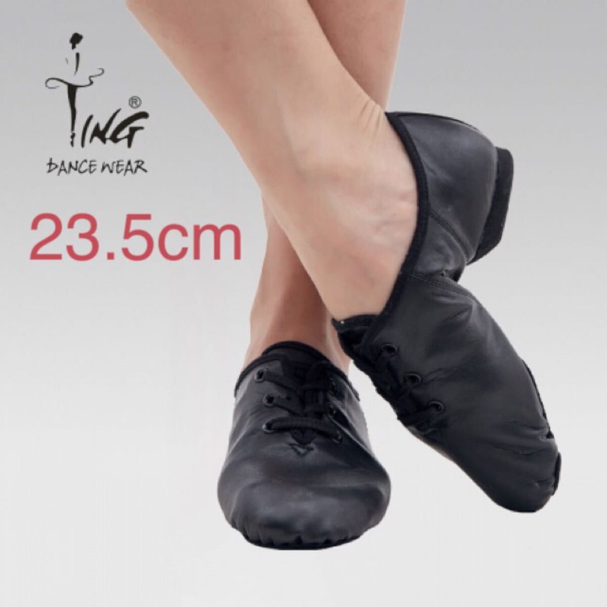 送料込♪税込♪23.5cmスーパーレザー製 スプリットローカットジャズダンスシューズ拍卖