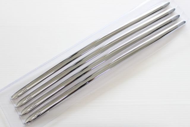 送料込 汎用バンパーガード4本セット 鏡面シルバーバンパーモール フロント クロムメッキ 40cm ヨーロピアンバンパーガード カスタム拍卖