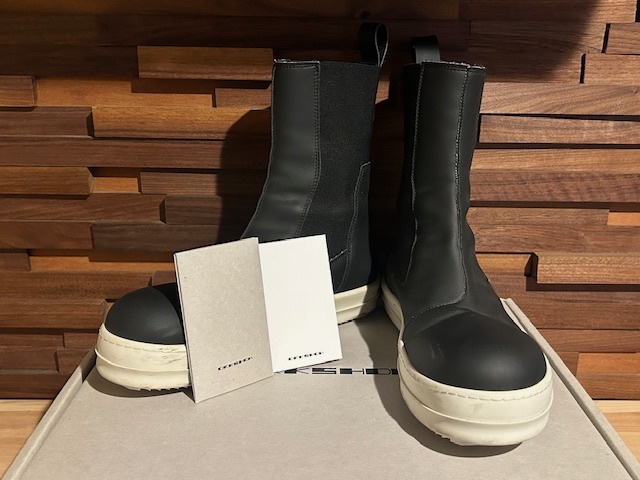 ♪送料無料★Rick Owens DRKSHDW★ビートル サイドゴア ブーツ★BEETLE SNEAKS★スニーカー★DU20F1806★BLACK&WHITE★牛革★41★箱付き♪拍卖