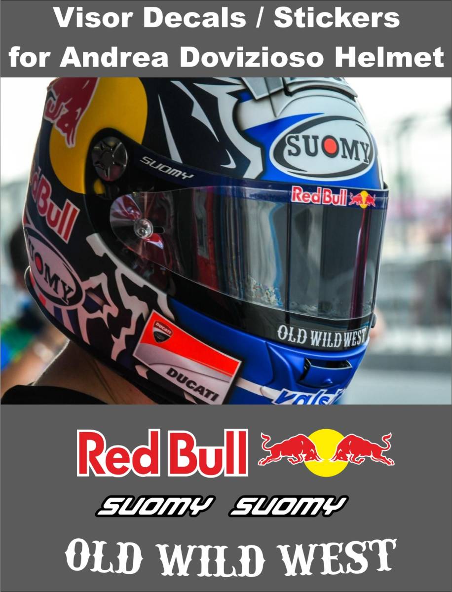 送料無料 Andrea Dovizioso Helmet Visor Decal Sticker アンドレアドビツィオーゾ ヘルメット ステッカー シール デカール 5枚セット拍卖