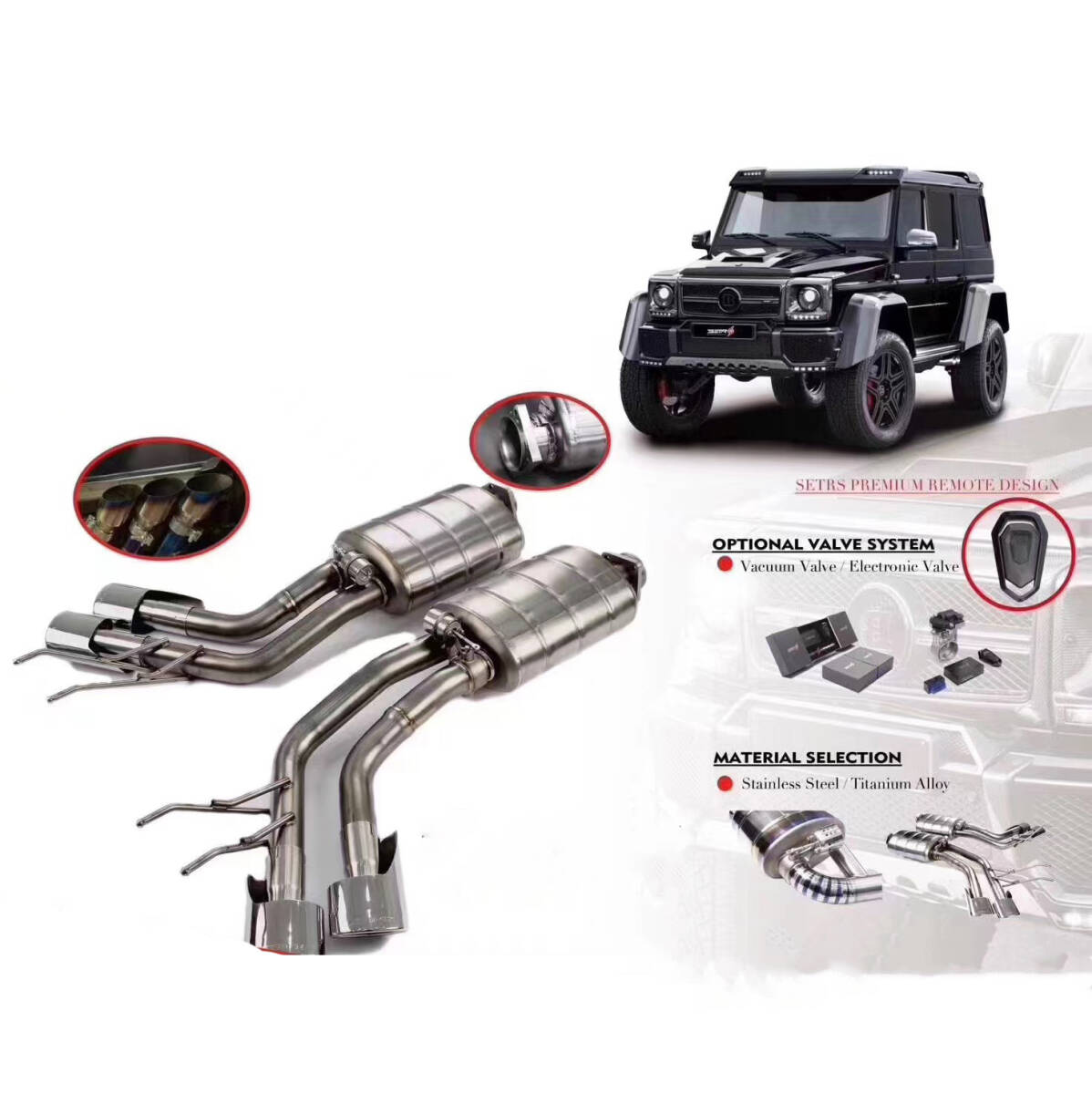 送料無料 ベンツ Gクラス G550 G500 G63 W463 4本出しマフラー拍卖