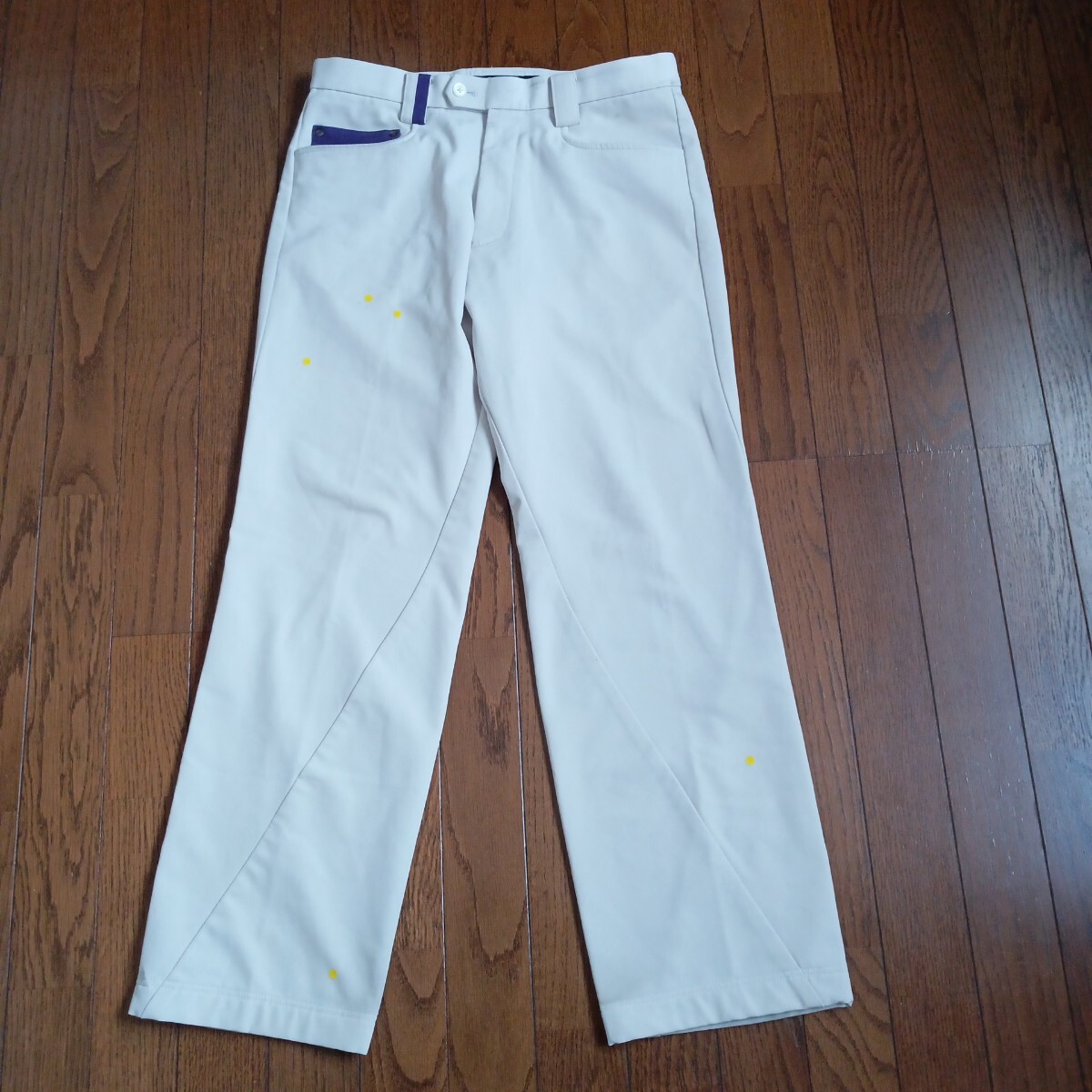 1668【中古】TOUR STAGE GOLF ツアーステージゴルフ ゴルフウェア ロングパンツ メンズ サイズ W79 ベージュ 左後ポケットに刺繍入拍卖