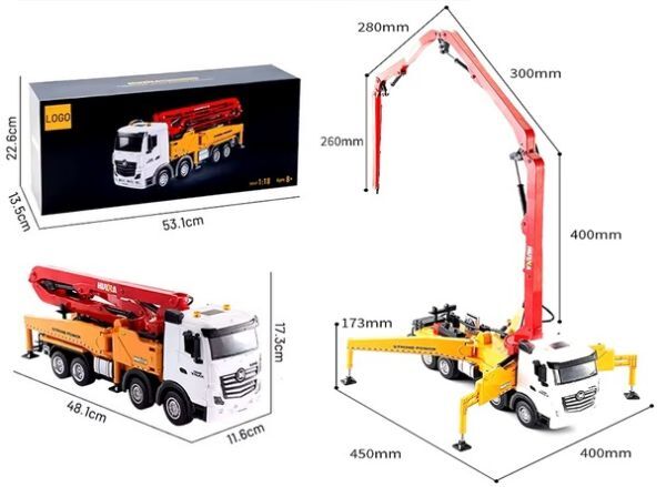 1/18 2.4GHz 11Ch RTR Huina 1381 放水可能 ウルトラロングブーム コンクリートポンプ車ラジコン ☆コンクリート圧送車 ☆生コンポンプ車拍卖