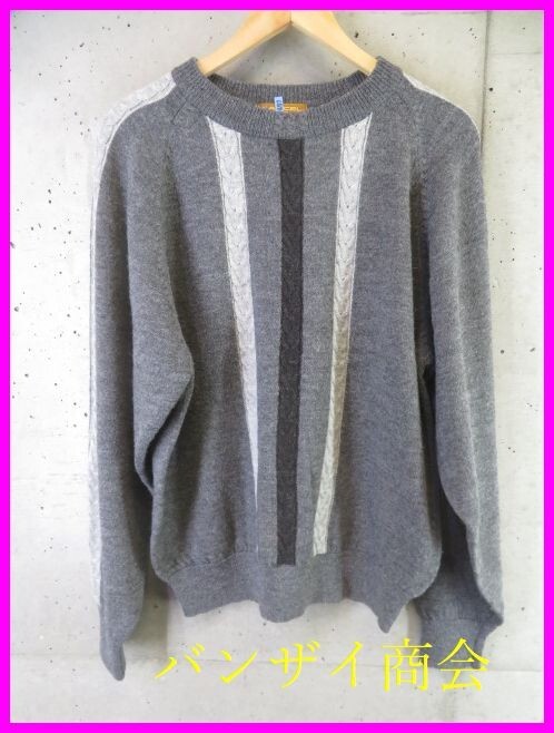 1321b24◆美品です◆アルパカ混◆日本製◆LANCEL ランセル ケーブル編 ウールニットセーター L/カーディガン/ポロシャツ/ジャケット/ゴルフ拍卖