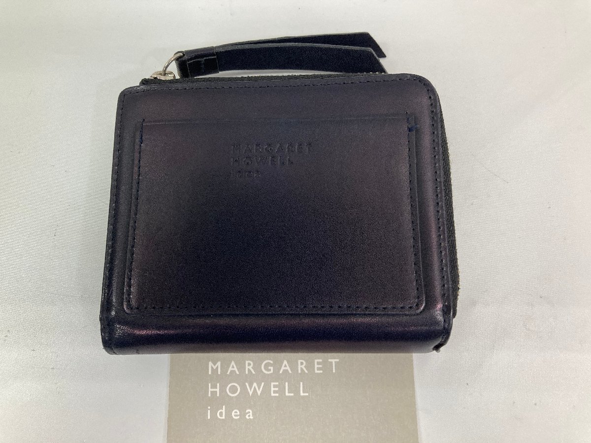 送料無料!2つ折財布 ウオレット L字ジップ コインケース付 黒3 英国MARGARET HOWELL★未使用格安!拍卖