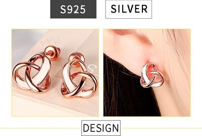 ピアス ピンクゴールド ハート ホワイト S925 ファッション スターリングシルバー ローズゴールド ダブルハート ウェディング #C572-1拍卖