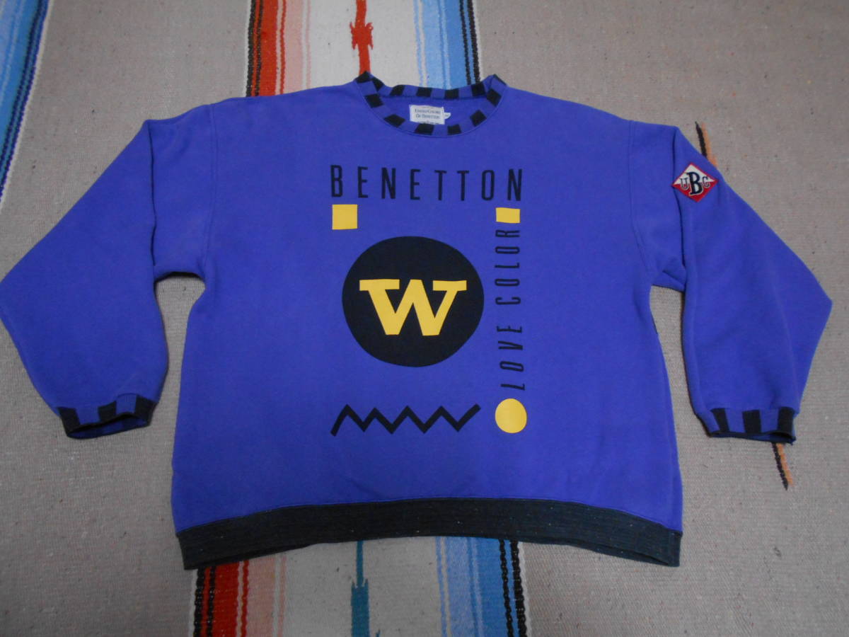 1980年代製ベネトンUNITED COLORS OF BENETTON ITALY イタリア ビンテージスウェットトレーナー原宿 昭和レトロ 昭和アイドルF-1レース拍卖
