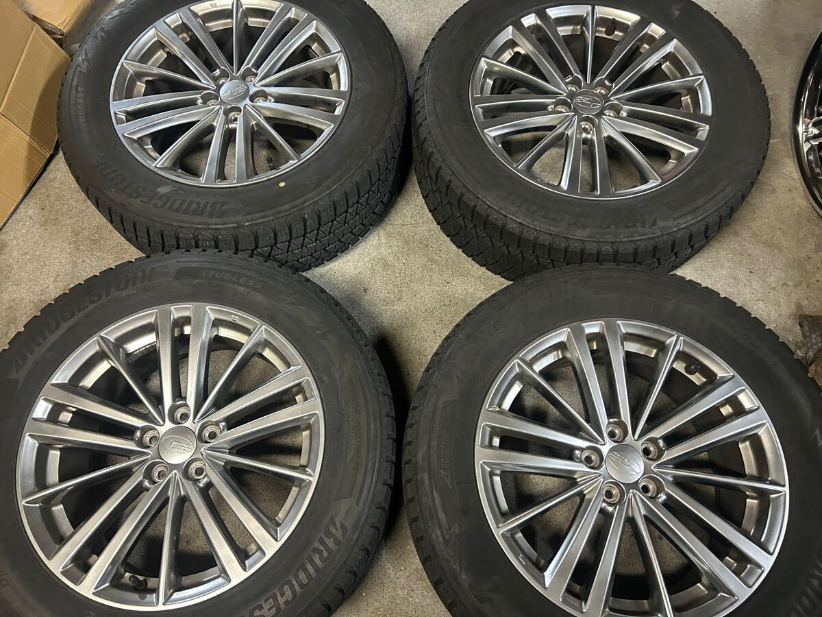 ★スバル 純正ホイール インプレッサ PCD100 7J+48 スタッドレス ブリザック DM-V3 225 60 17 フォレスター SJ XV GT アウトバック拍卖