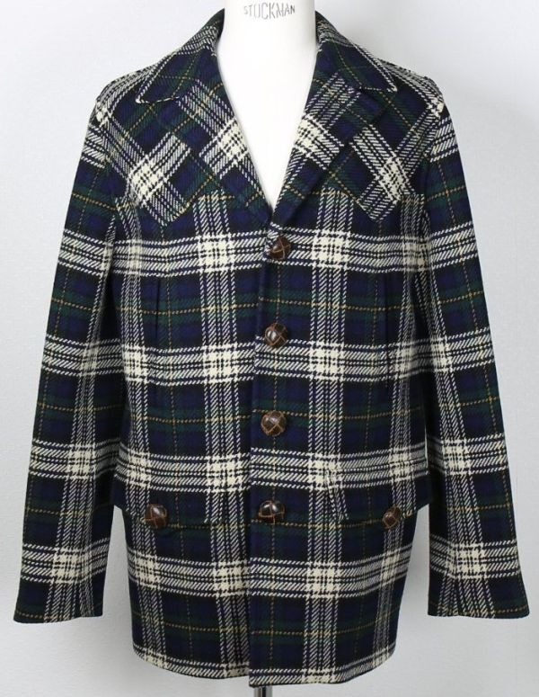 14AW saint laurent paris check tweed coat サンローランパリ チェック ツイード コート 46 a4714拍卖