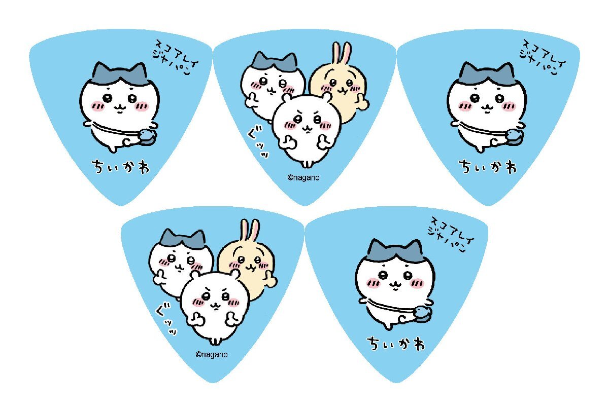 即決◆新品◆送料無料Scorelay Japan SC-CKB1/5枚セット ちいかわ ピック 第1弾 ブルー/ハチワレ/メール便拍卖