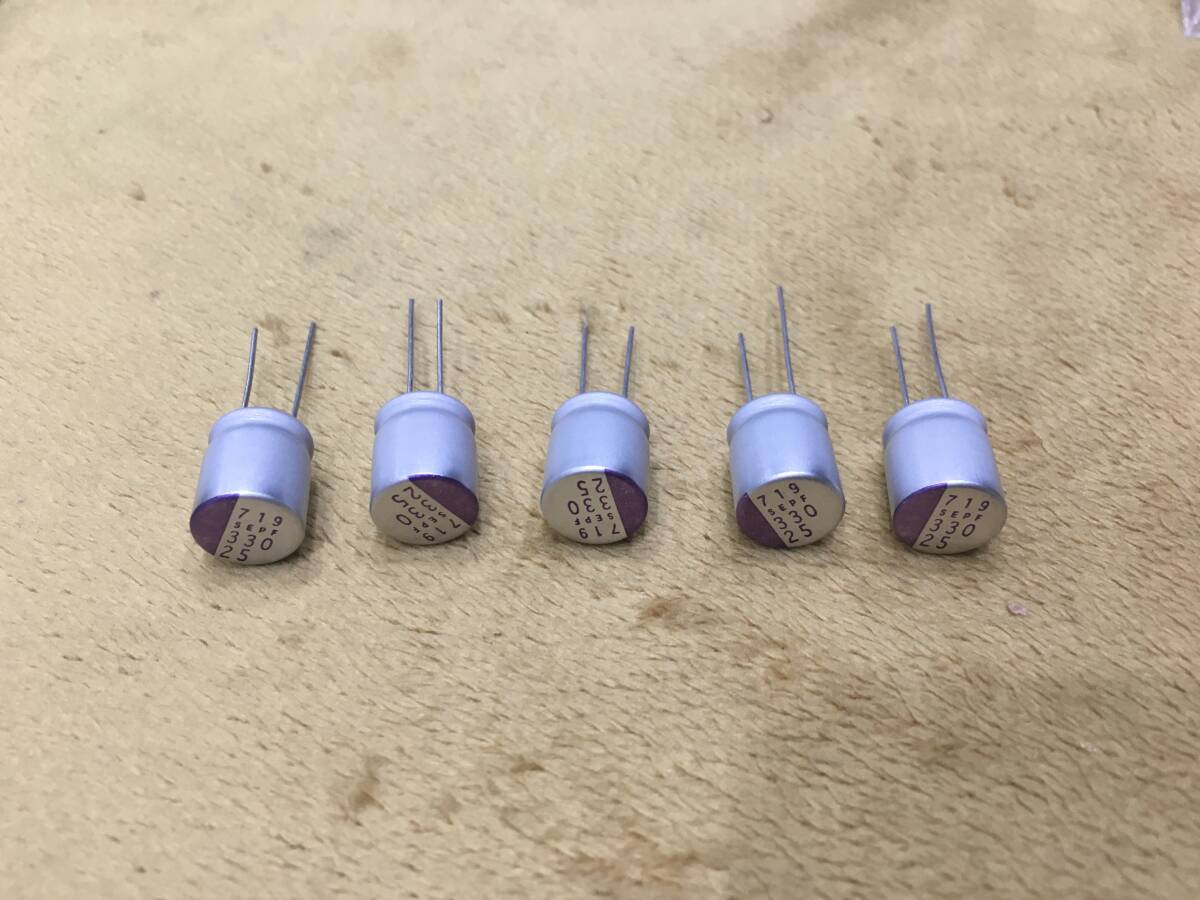 5: Panasonic 電解コンデンサー 330μF 25V 105℃ 導電性高分子 アルミ固体電解コンデンサー OS-CON 5個 新品未使用拍卖