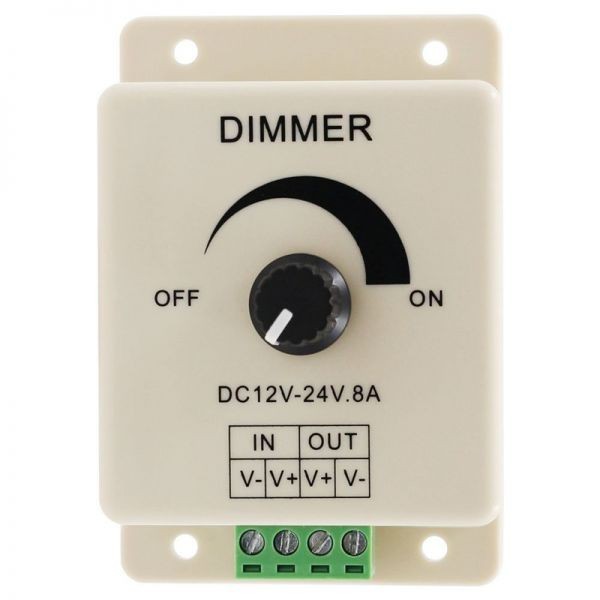 DV12-24V 8A 調光器 調光コントローラ ライトディマー 調光制御装置 プラスチック LEDテープや照明に拍卖