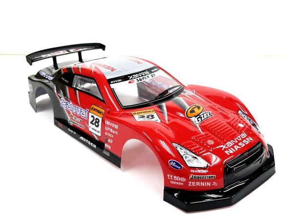 【激安!日本全国送料無料!】R35 GTR タイプ 黒赤 1/14 ドリフトラジコンカー用 スペアボディー ☆乗せ換え、予備におススメです!拍卖