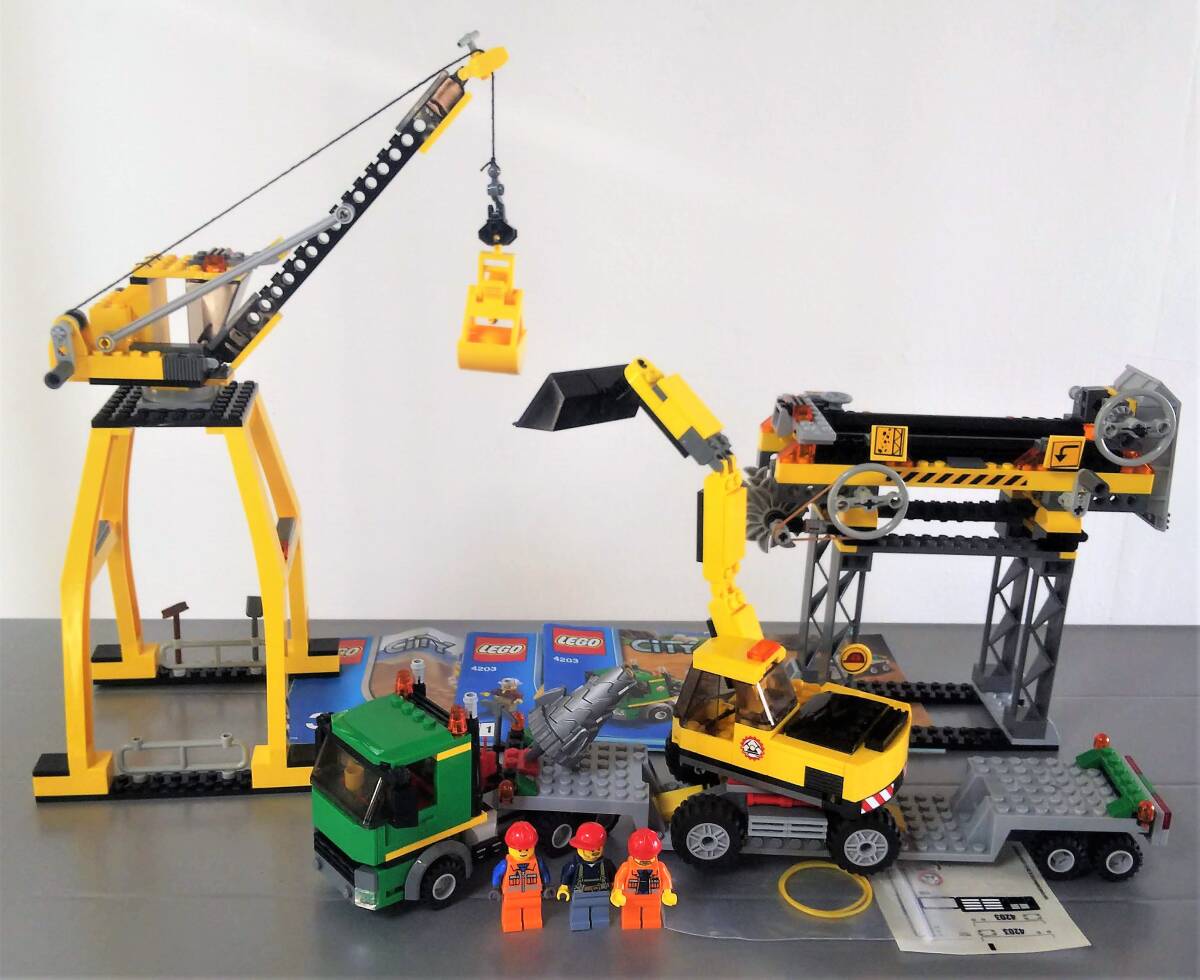 レゴ LEGO シティ 4203 パワーショベルとトレーラー 7243 工事現場 建設現場 トラック バックホウ クレーン ショベルカー 大型重機 働く車拍卖