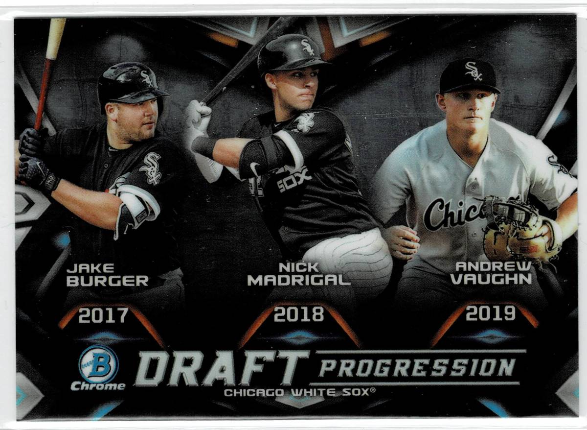 2019 Bowman Chrome Draft Jake Burger/Nick Madrigal/Andrew Vaughn Draft Progression拍卖