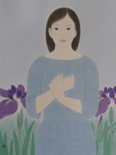 大野俊明、【夏に向う】、希少な額装用画集より、新品額装付、状態良好、送料込み拍卖