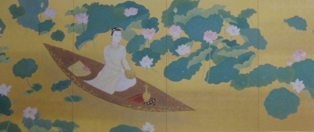 前本利彦、【蓮玉図】、希少な額装用画集より、新品額装付、状態良好、送料込み拍卖