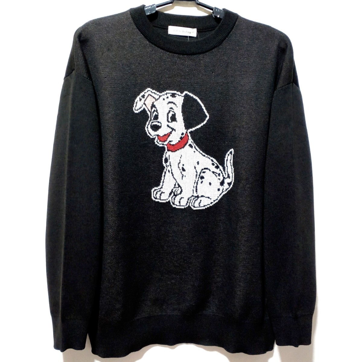 特価/未使用【サイズ=L】Disney/×Little Polpa/ディズニー/101匹わんちゃん/メンズ/クルーネック/ニット/セーター/胸囲=96~104cm/black拍卖