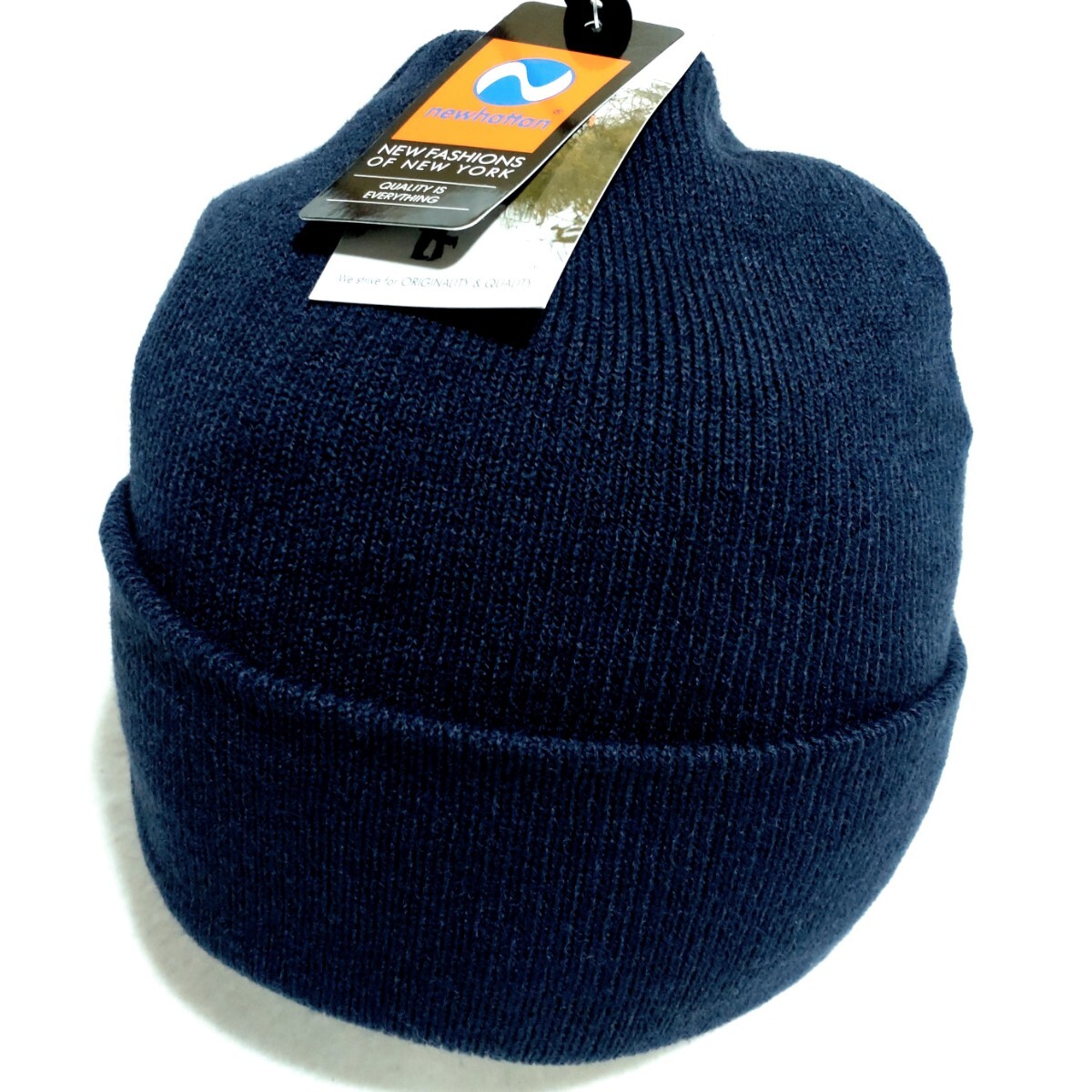 特価/未使用【サイズ=アダルトフリー】newhattan/ニューハッタン/男女兼用/定番/ニットキャップ/ワッチキャップ/ビーニー/navy拍卖