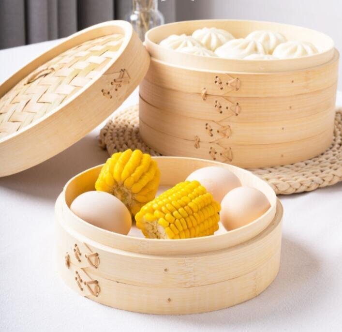 OHJ361★中華セイロ 竹セイロ セイロ専用用紙20枚付 せいろ蒸し器 業務 蒸篭 24cm 本体2個 蓋1個セット 点心 飲茶 小籠包拍卖