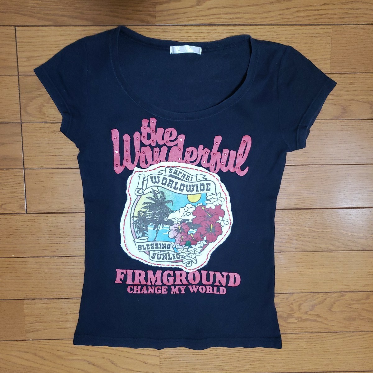 SHC 半袖 Tシャツ レディース ブラック Mサイズ 黒 おしゃれ拍卖