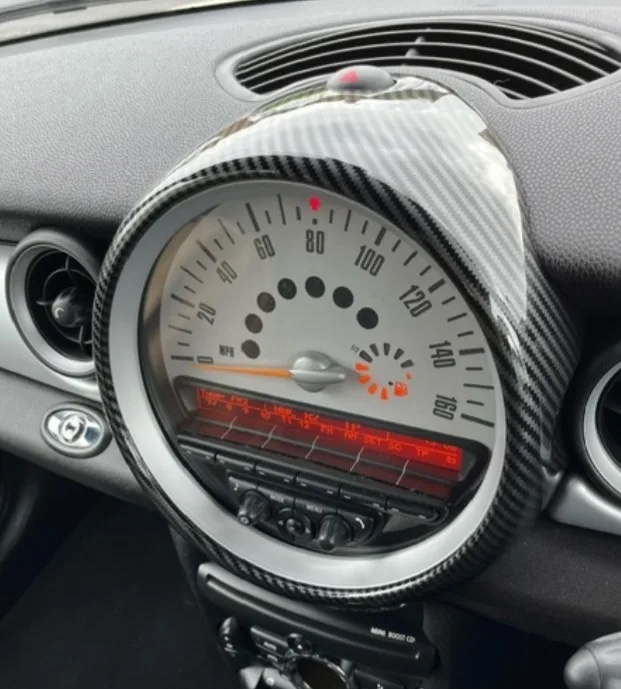 MINI カーボンファイバー スピードメーター フレーム ダッシュボード R54 R55 R56 R60 MINI クラブマン Clubvan センターコンソール拍卖