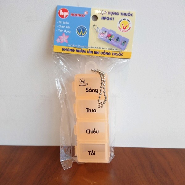 新品&即決◎ベトナム語 薬ケース【4分割 オレンジ】ピルケース 錠剤ケース お薬入れ 携帯用 アジアン雑貨 ベトナム雑貨ーう拍卖
