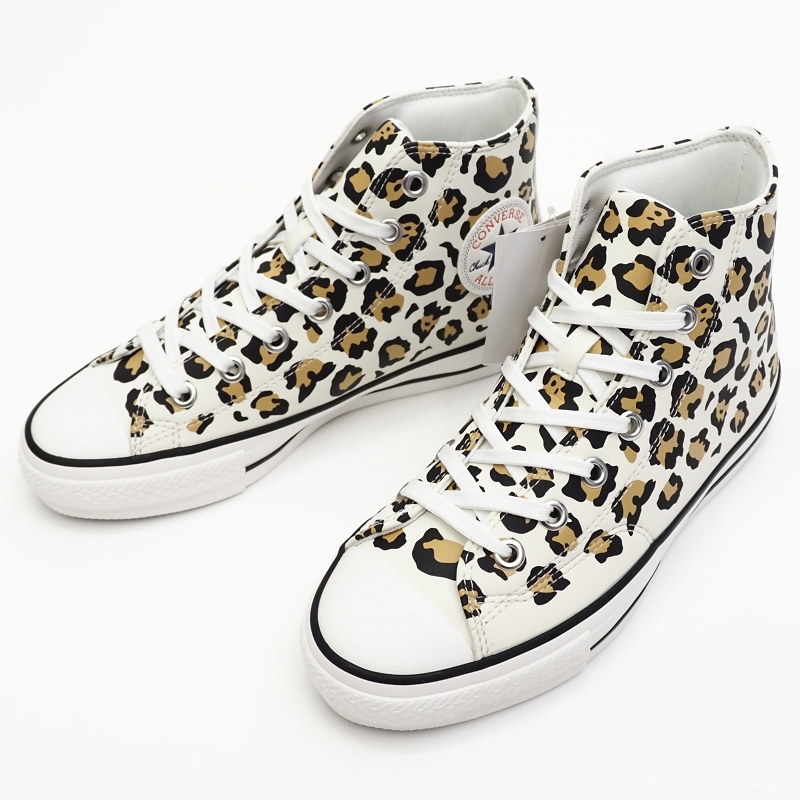 K05475 新品 CONVERSE/GOLF ALL STAR ゴルフシューズ スパイクレス【サイズ:USA4.5(23cm)】ホワイト レオパード コンバース レディース拍卖