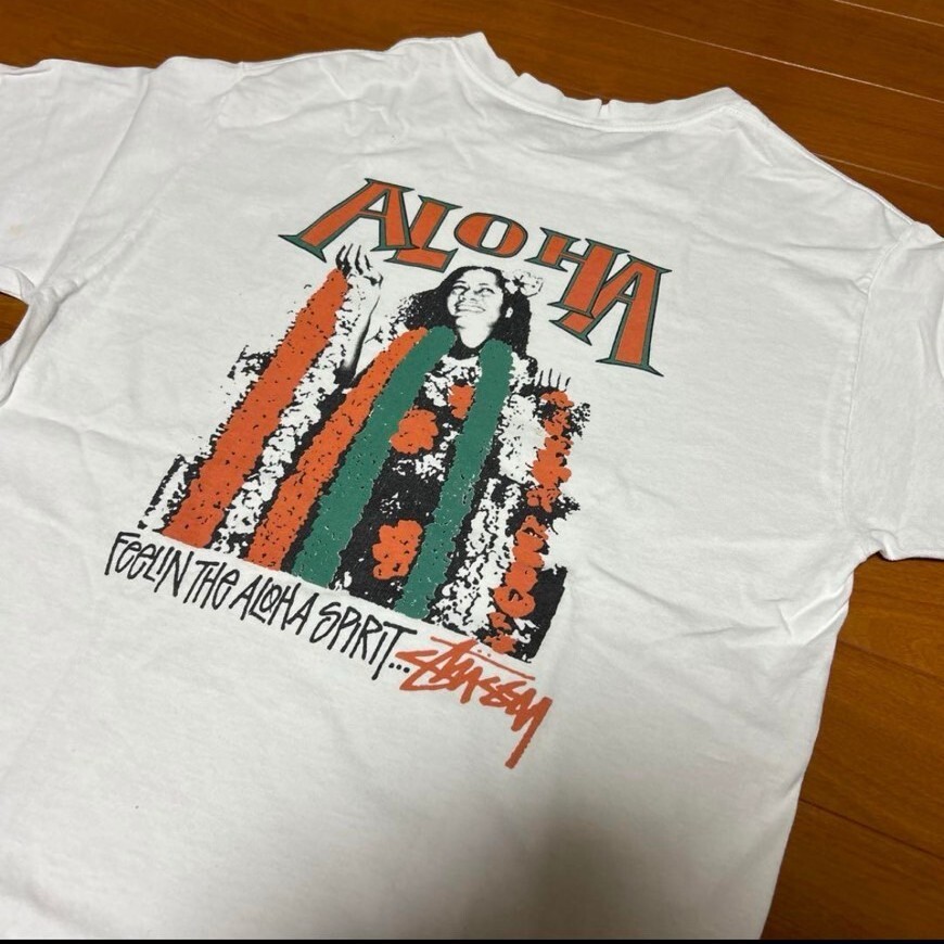 希少 STUSSY アロハ半袖Tシャツ OLD ビンテージ 黒タグ サイズ M 送料無料 迅速発送拍卖