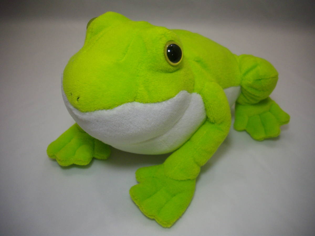 ぴょこんとアマガエル ぬいぐるみ マスコット かえる カエル 蛙 ライムグリーン 全長約15㎝ 拍卖